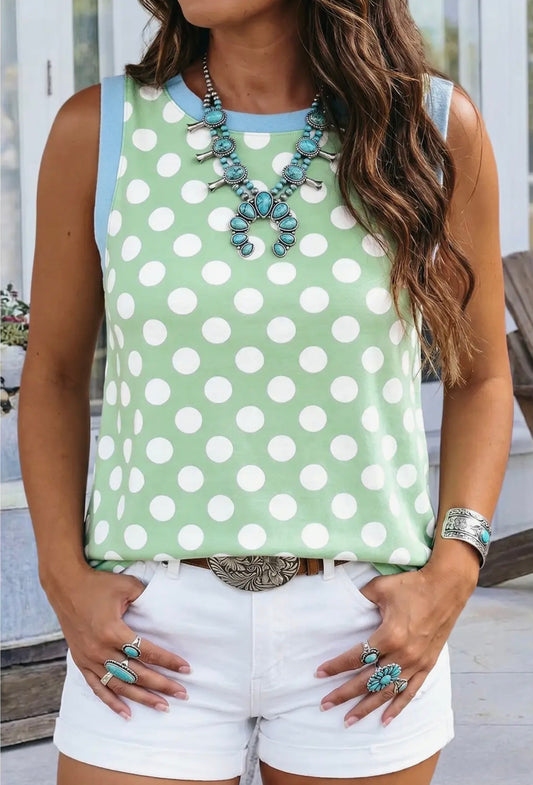 Green Polka Dot Top