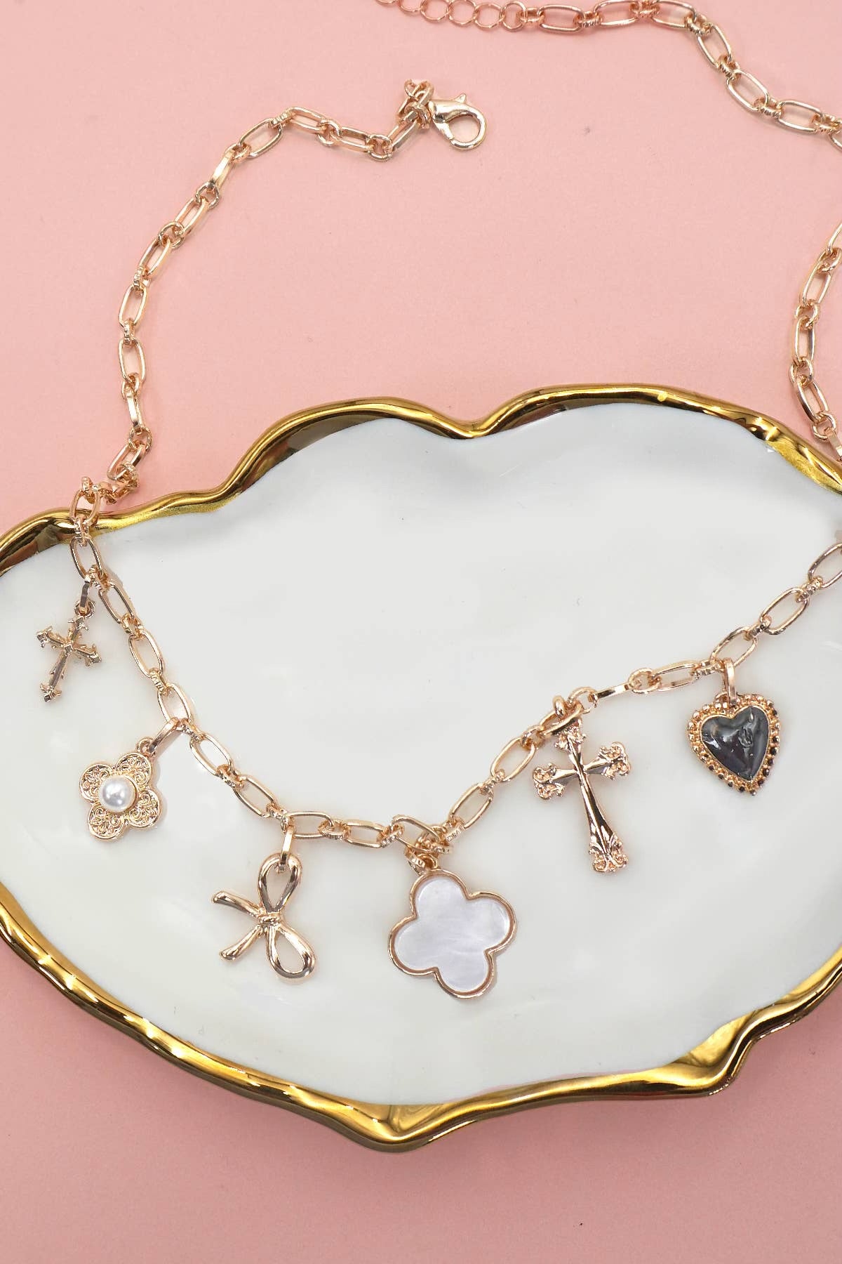 Pearl Clove Charm Necklace