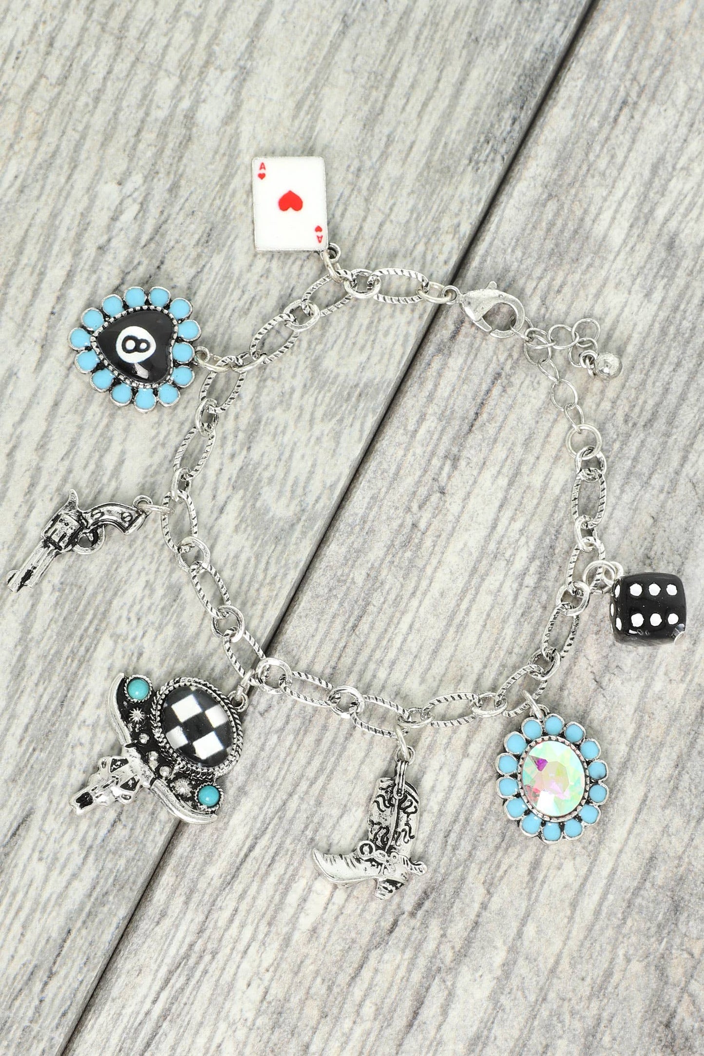 Western Theme Multi Charm Bracelet