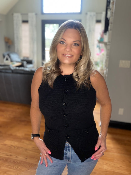 Button Down Knit Vest