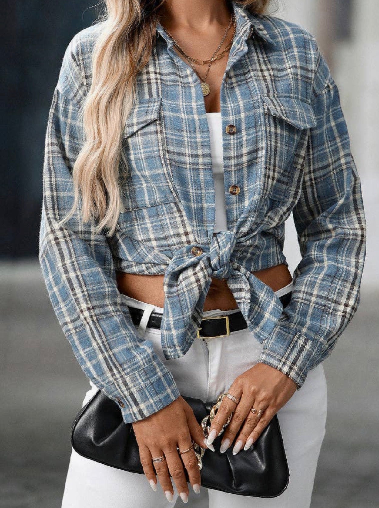 Blue Plaid Shirt