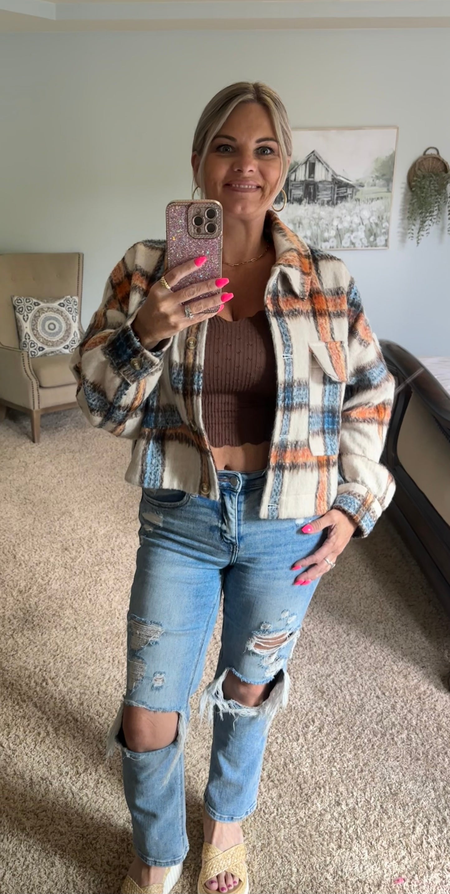 Plaid Crop Jacket