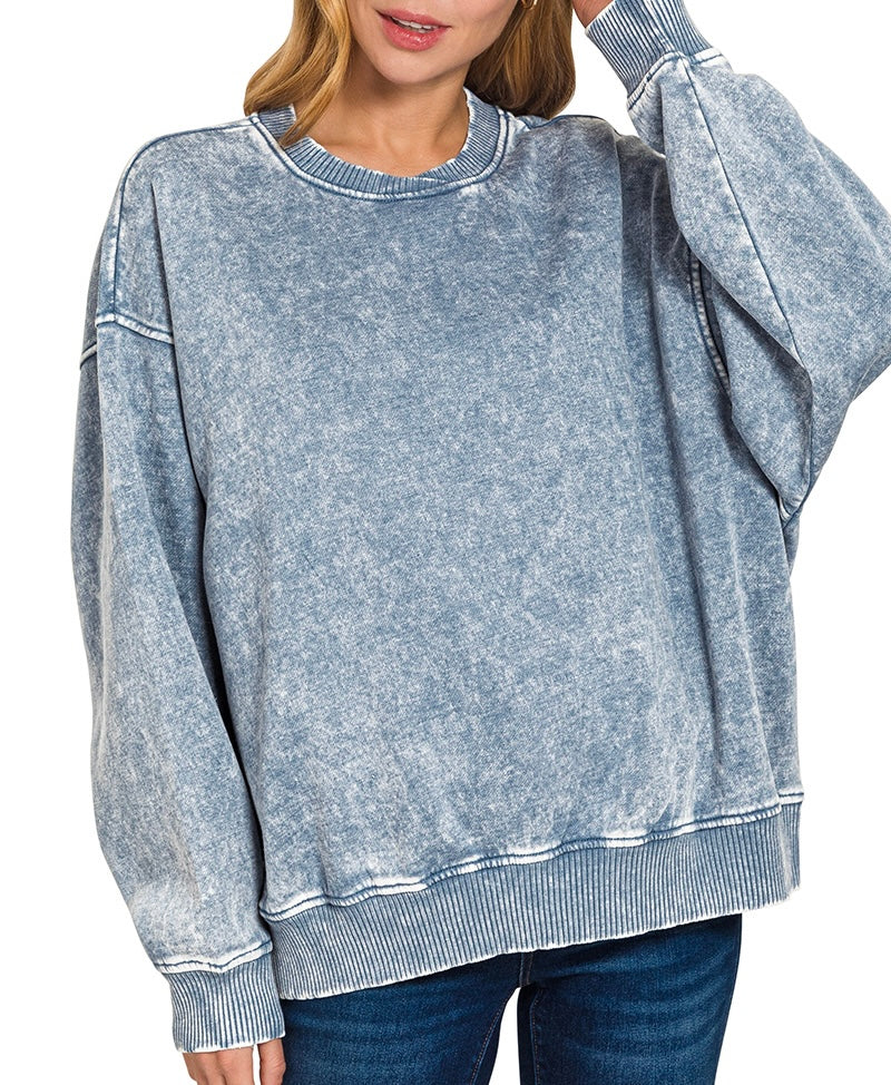 Dusty Blue Oversized Sweatshirt