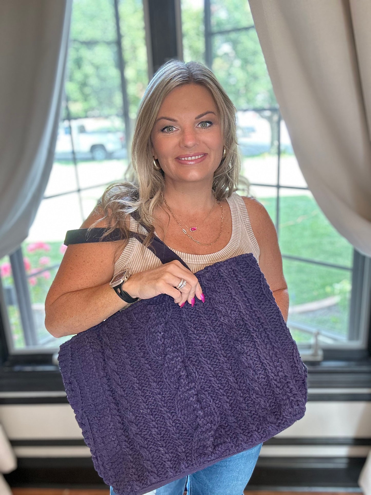 Cable Knit Tote
