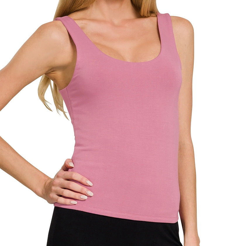 Double Layered Tank Pink