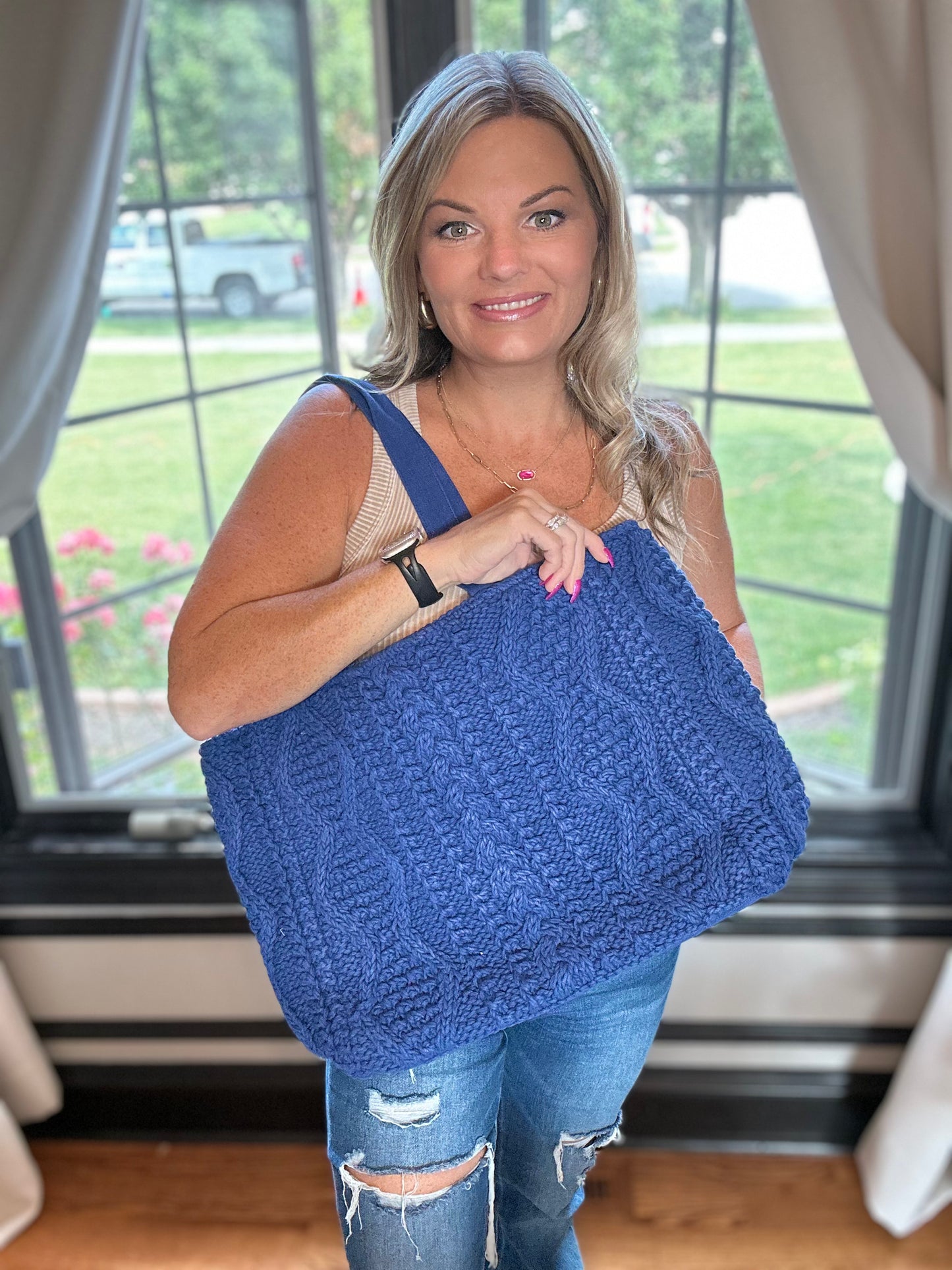 Cable Knit Tote
