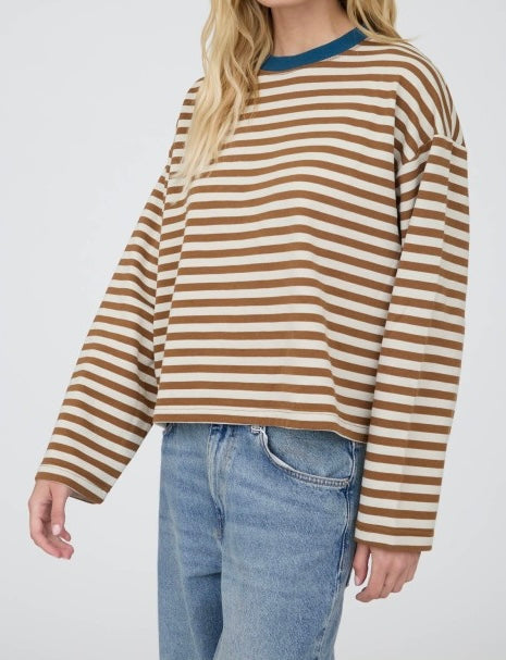 Tan Striped Top