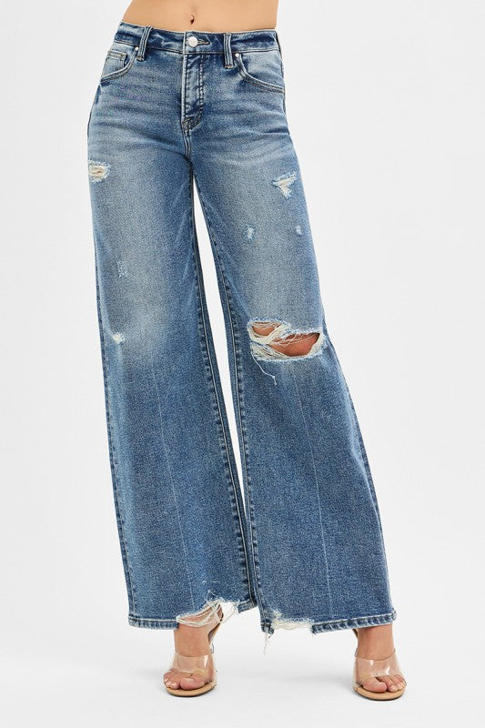 Wide Distressed Jeans