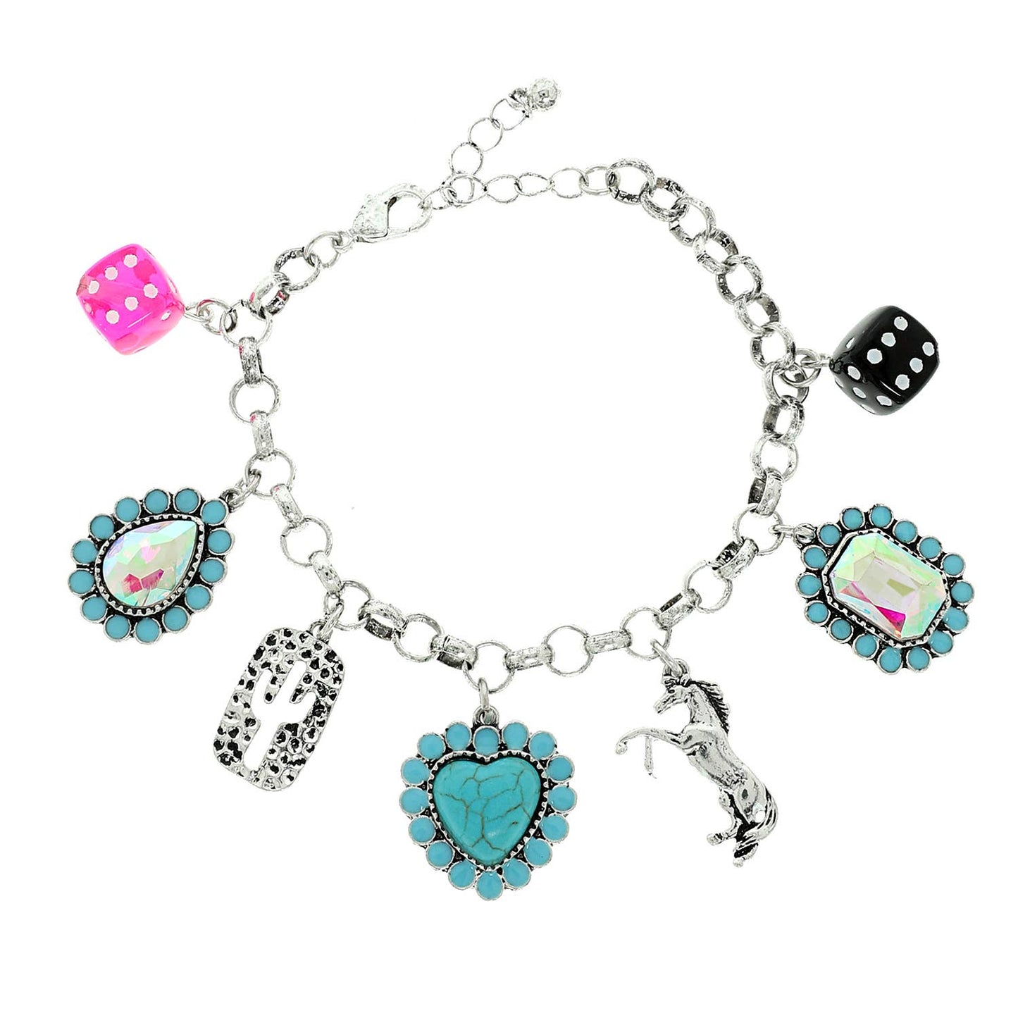 Western Theme Multi Charm Bracelet