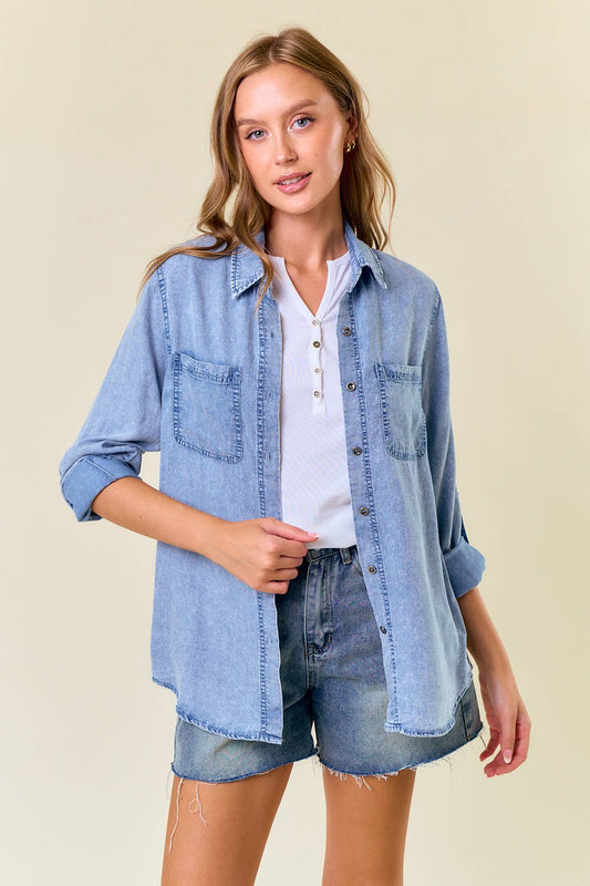 Light Weight Jean Button Up