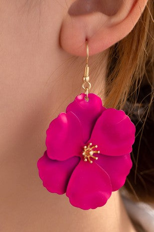 Pink Floral Earring