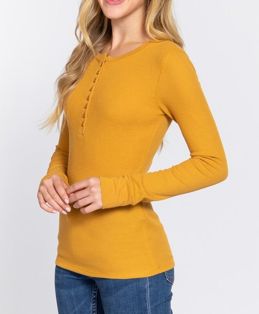 Mustard Henley Top