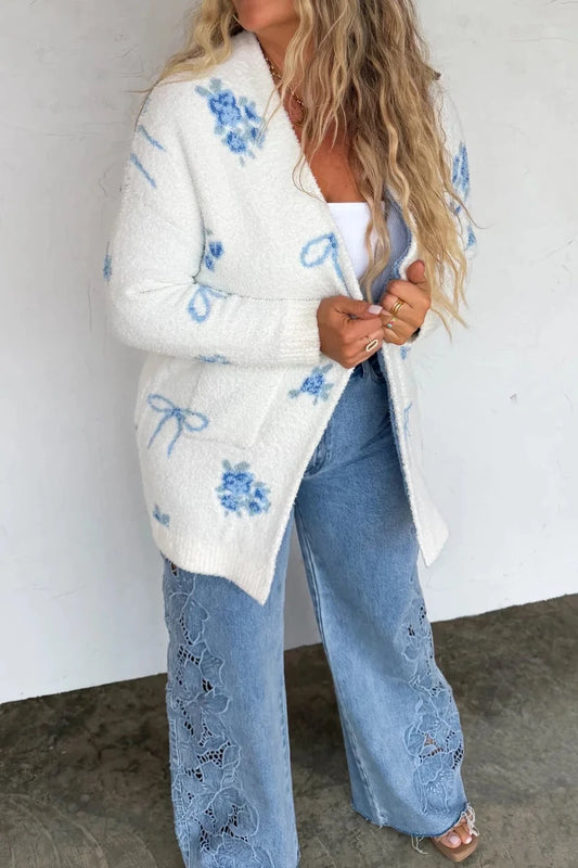 Blue Bow Cloud Cardigan