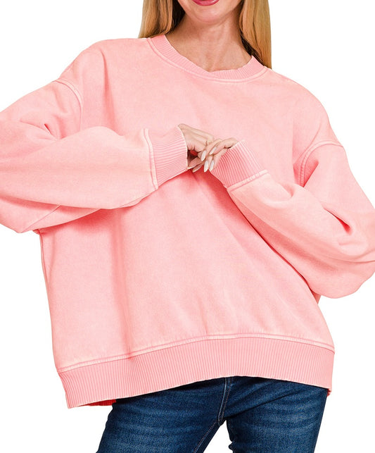 Acid Wash Pink Sweatshirt