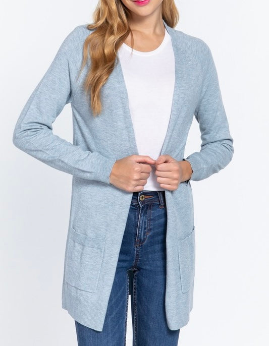 Blue Open Cardigan