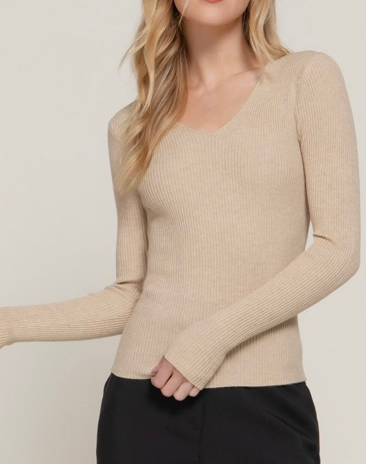 Tan Ribbed Sweater