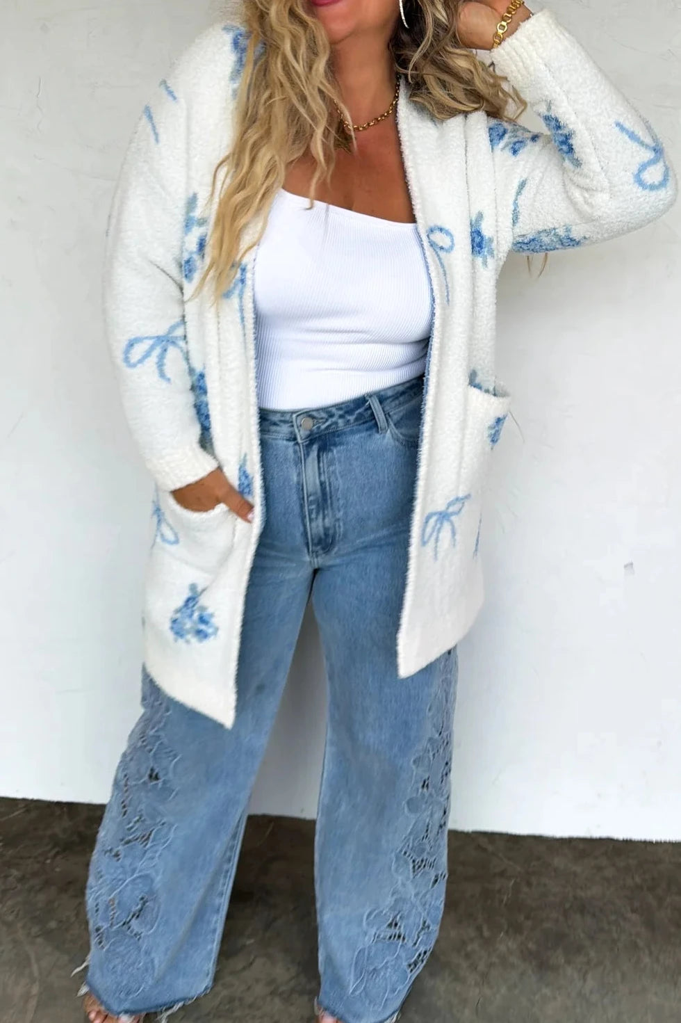 Blue Bow Cloud Cardigan