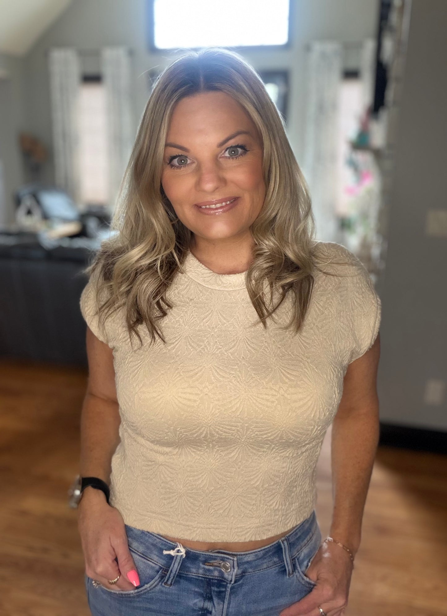 Embossed Tan Top