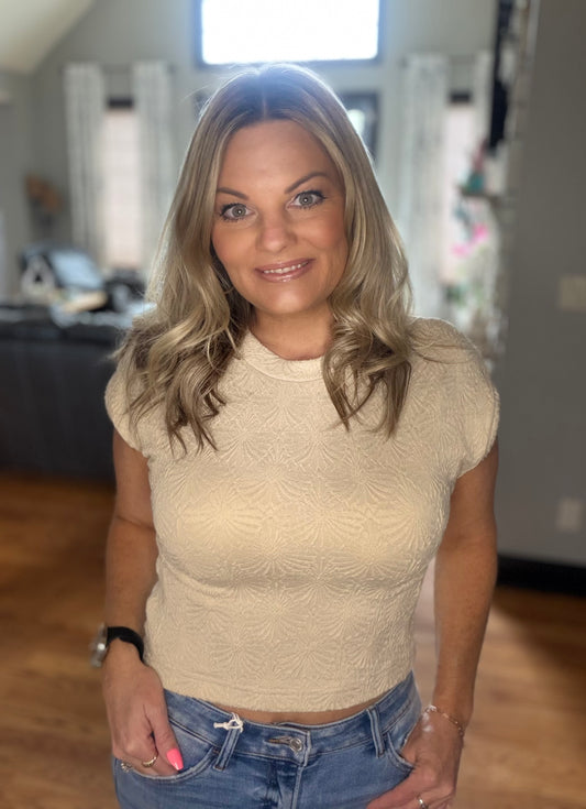Embossed Tan Top