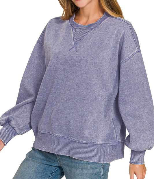 Blue Acid Wash Sweatshirt