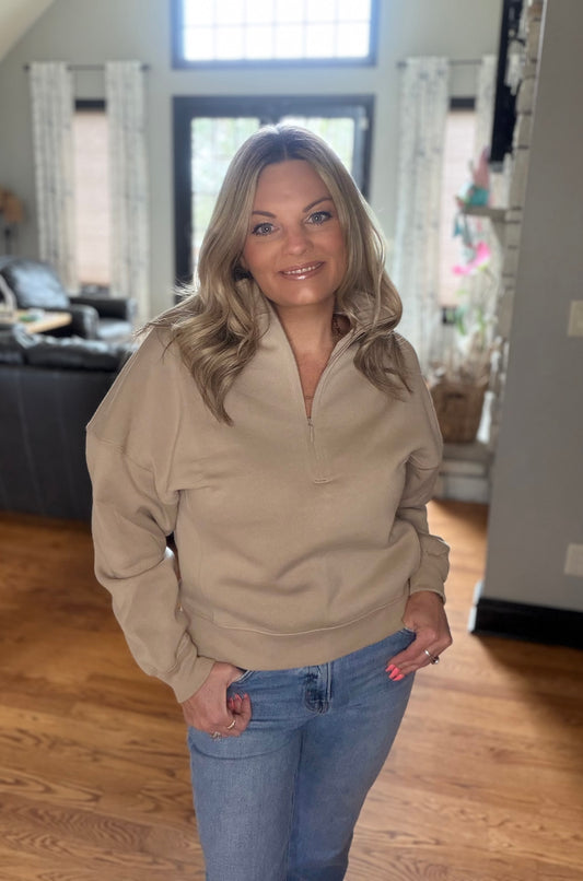 Fleece Half Zip Sweatshirt