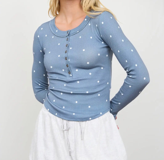 Polka Dot Henley