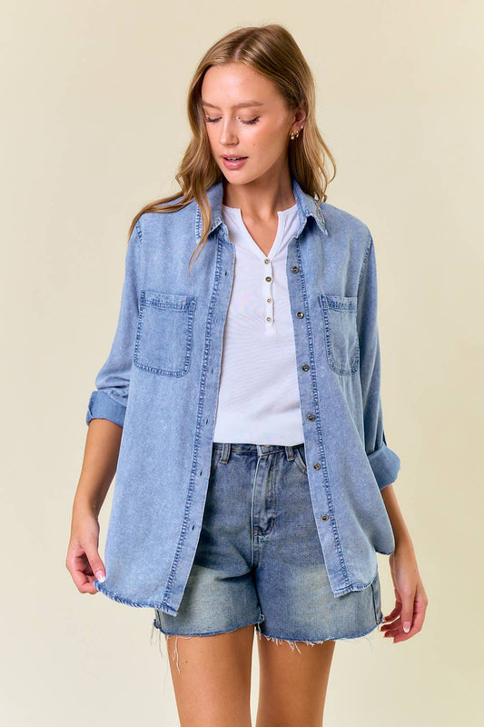Light Weight Jean Button Up