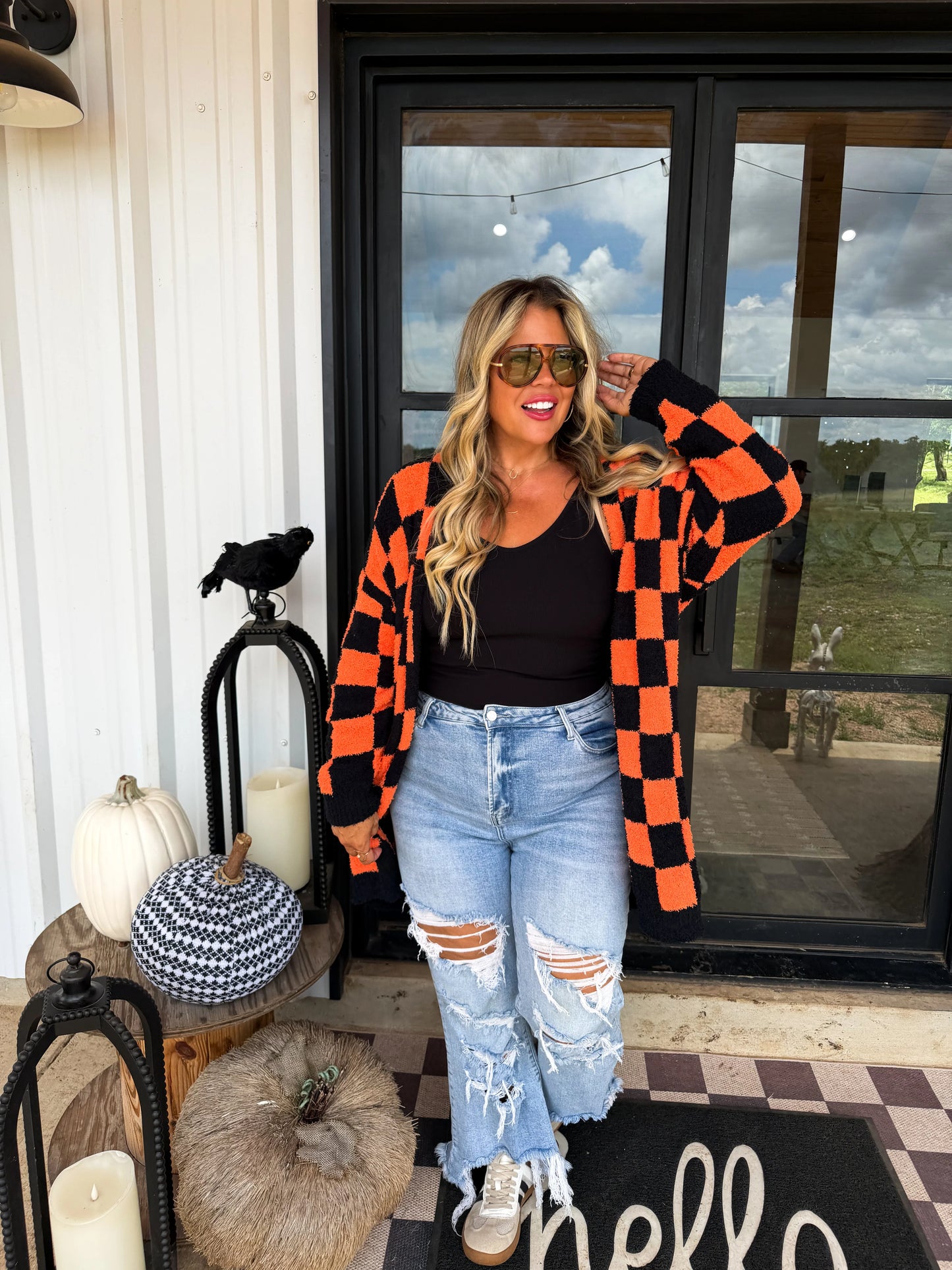 Checker Cloud Cardigan