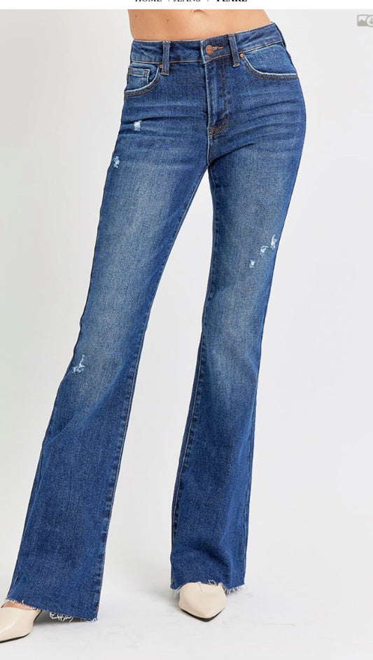 Mid Rise Distressed Jeans