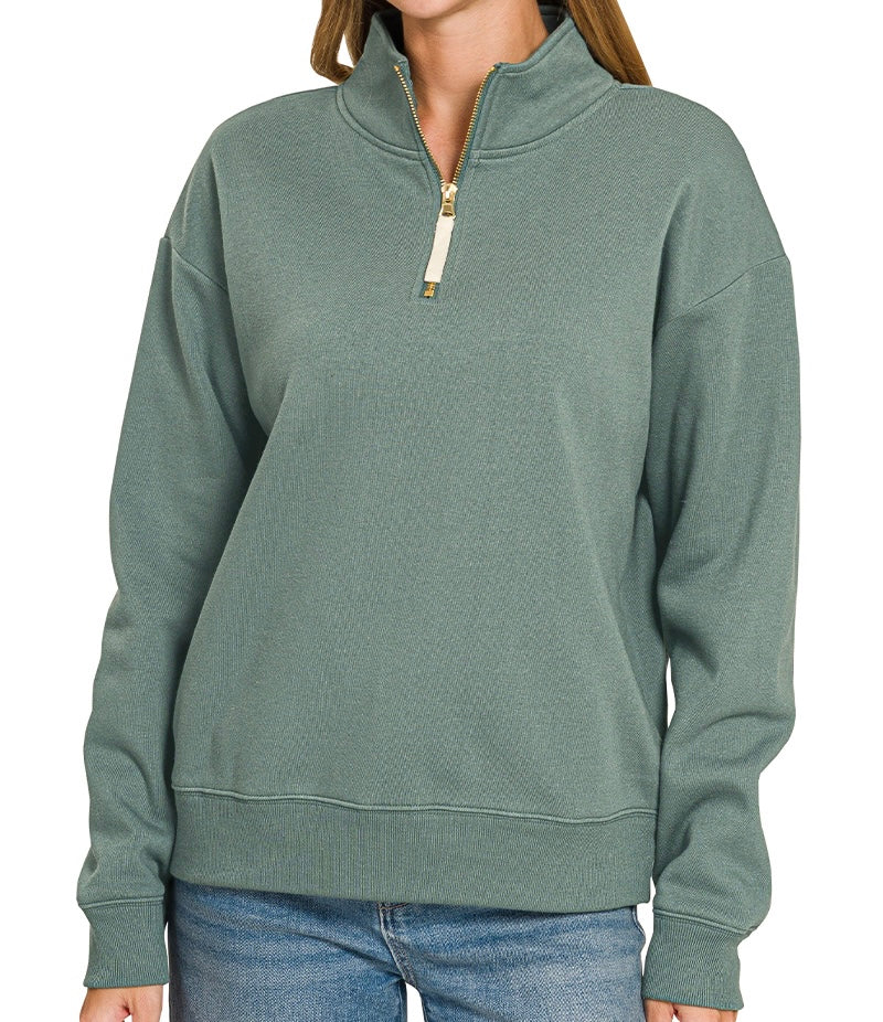 Fleece Half Zip Green