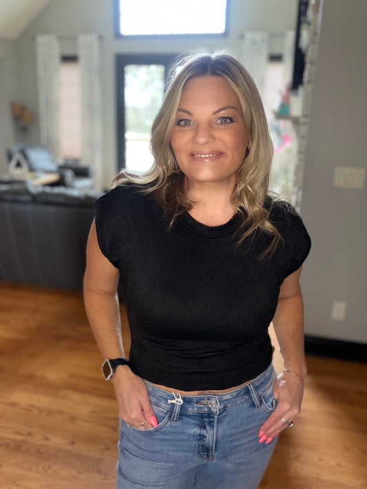 Embossed Black Top
