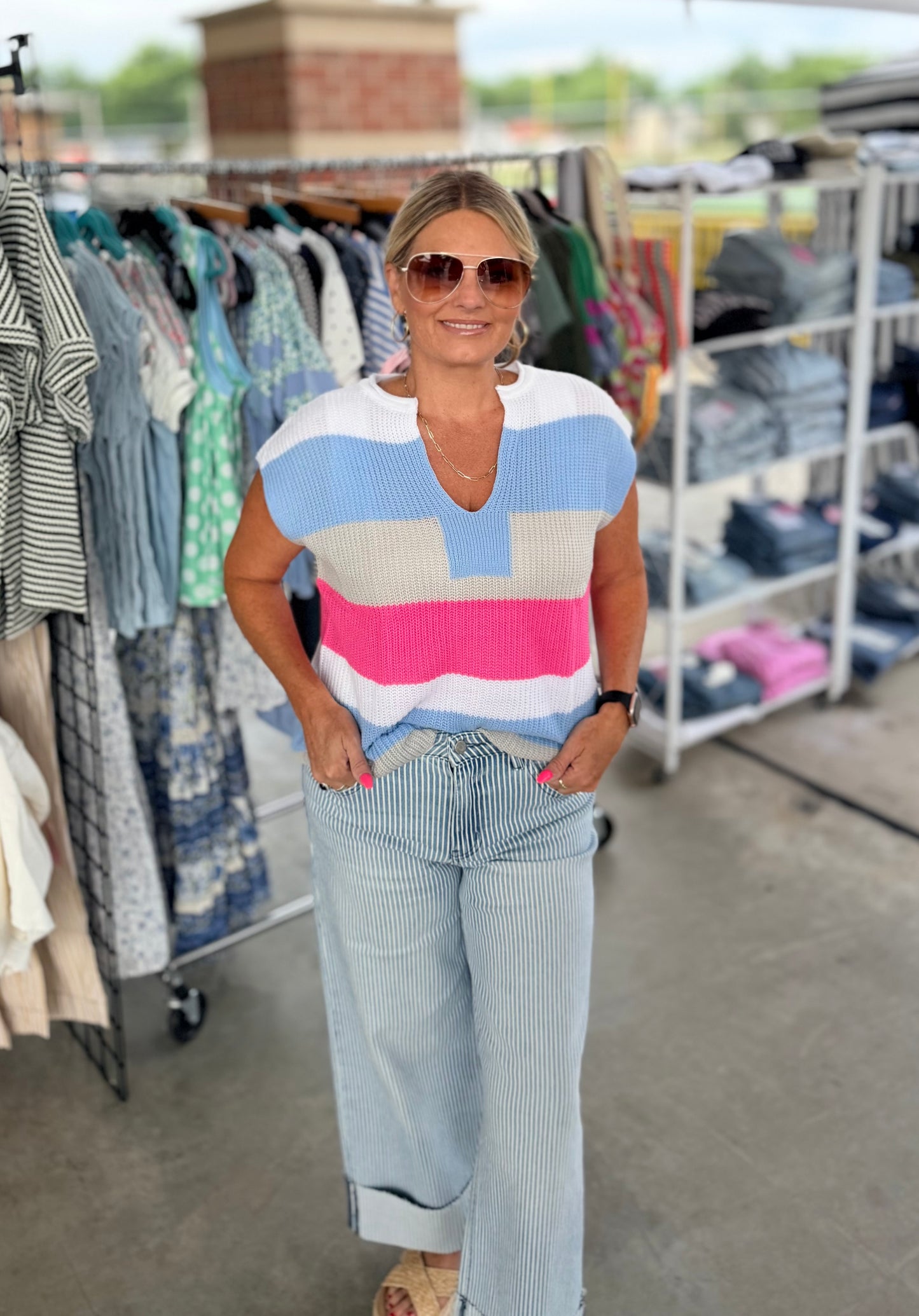Striped Knit Top