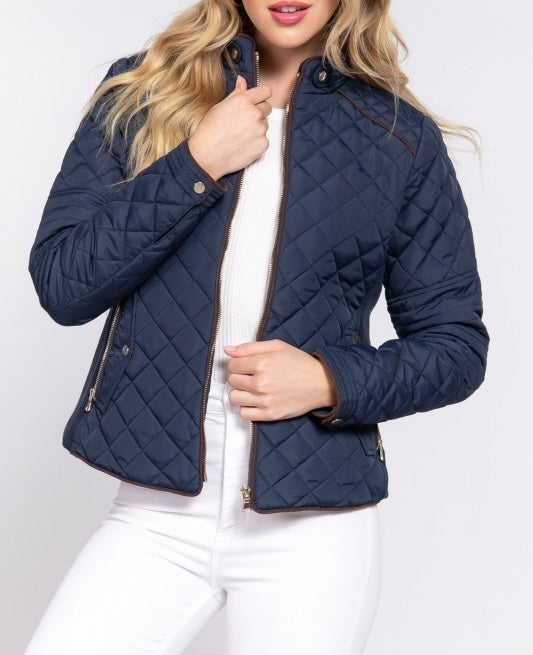 Navy Quilted Jacket