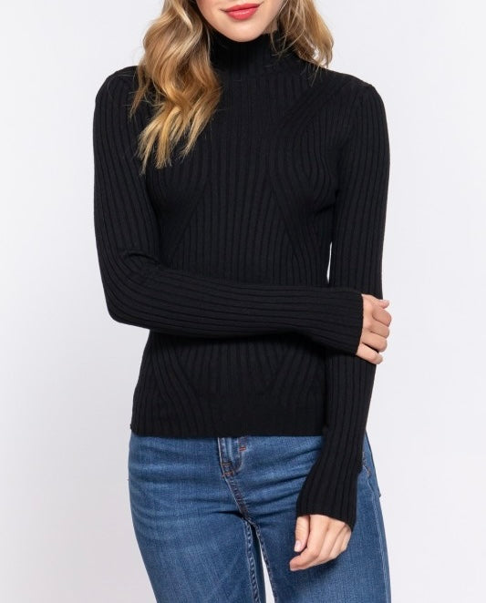 Black High Neck Sweater
