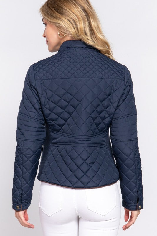 Navy Quilted Jacket