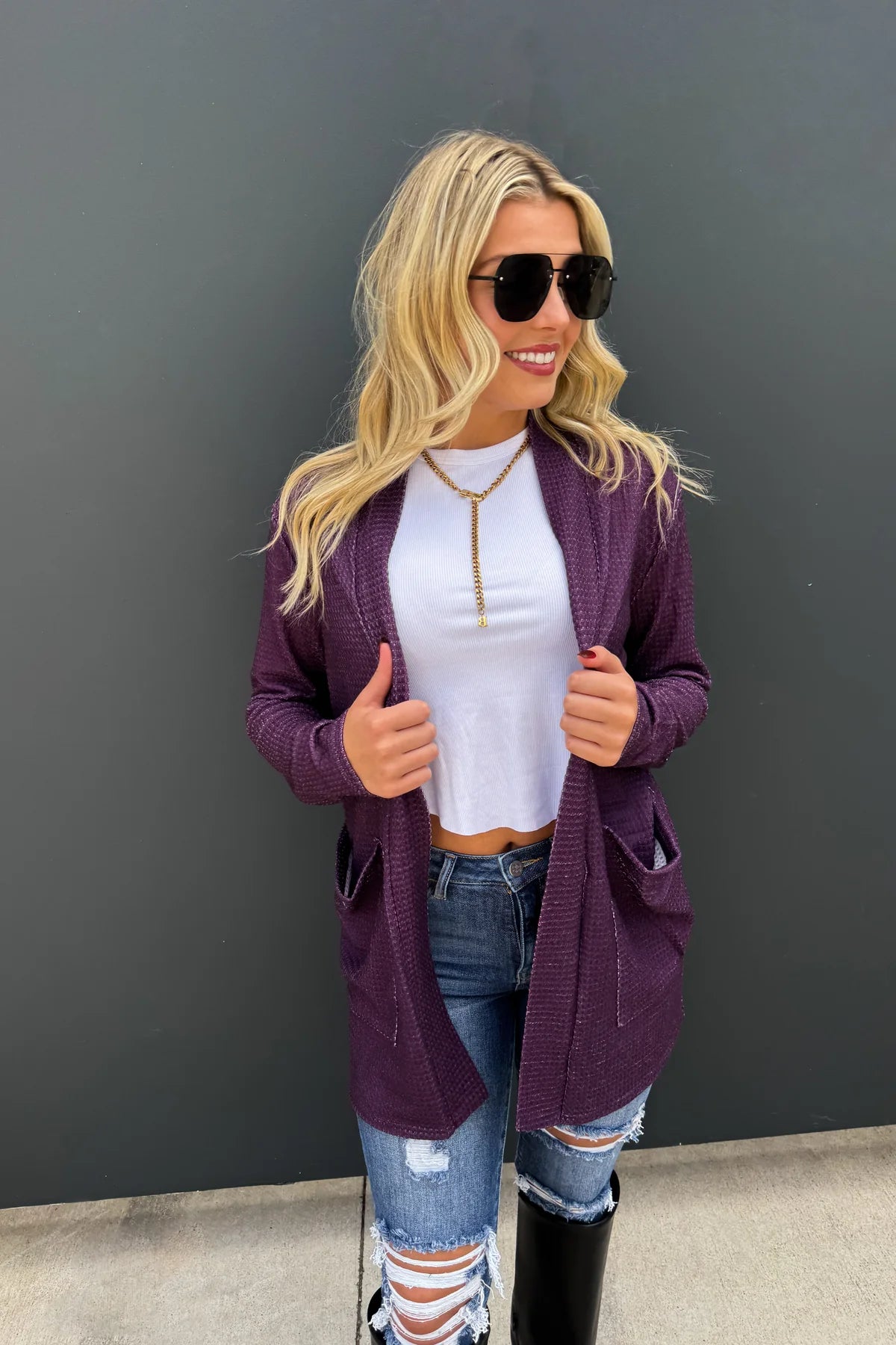 Purple Cardigan