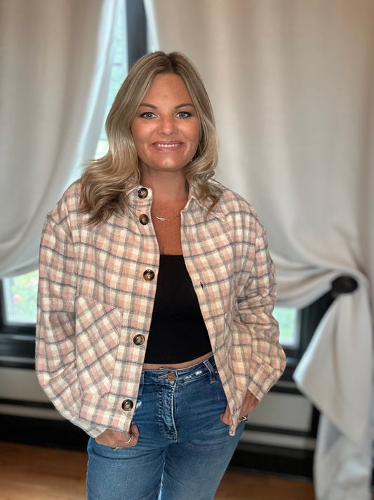 Pink Plaid Shacket