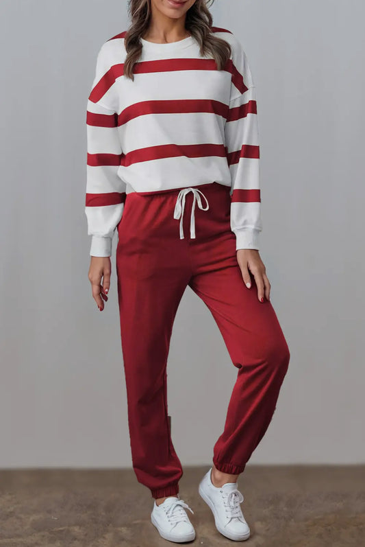 Red Striped Lounge Set