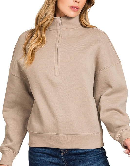 Fleece Half Zip Sweatshirt