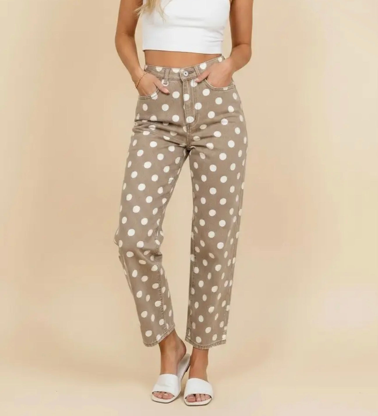 Tan Polka Dot Pants