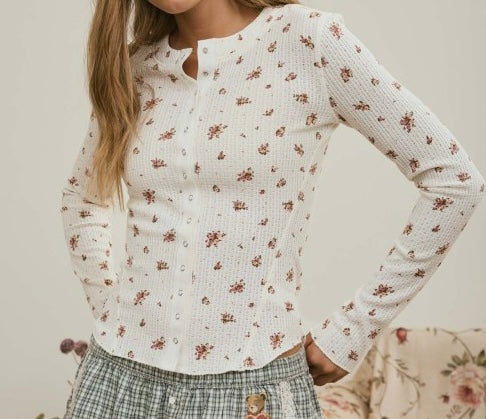 Floral Waffle Knit