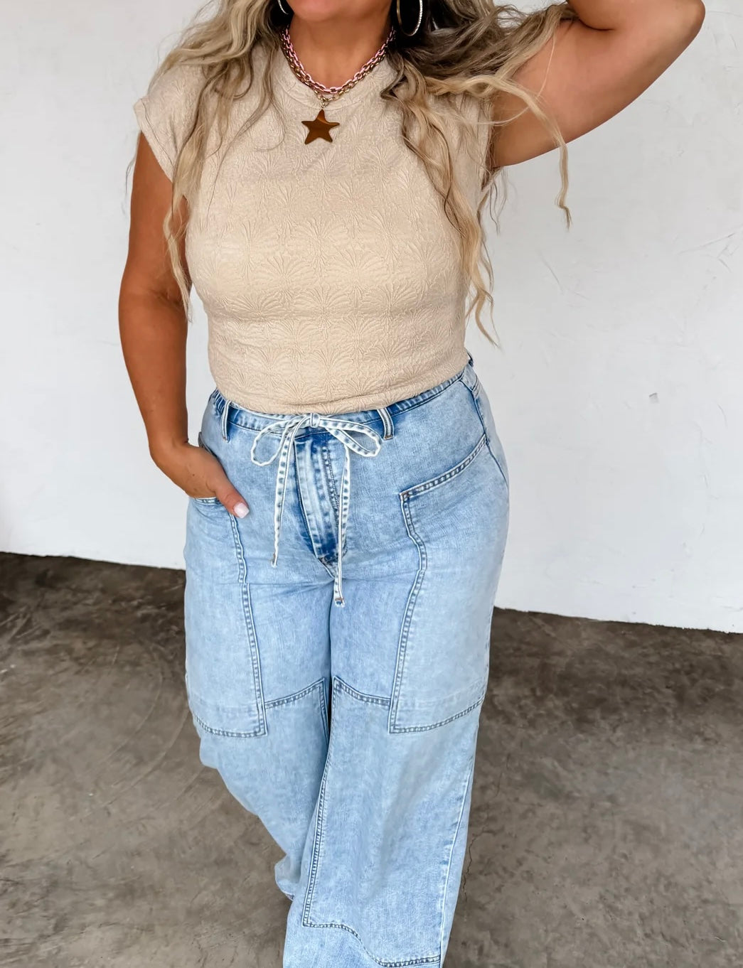 Embossed Tan Top