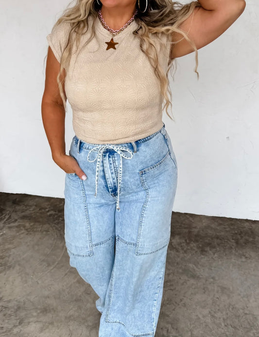 Embossed Tan Top