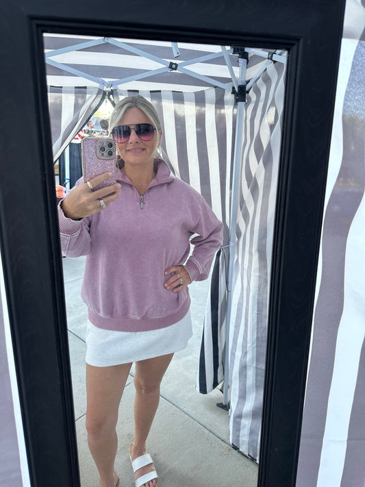 Rose Half Zip Sweatshirt
