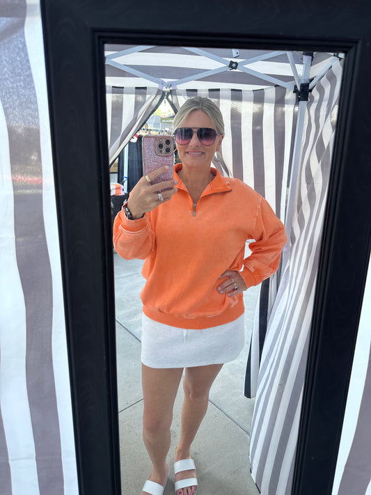 Orange Half Zip Sweatshirt