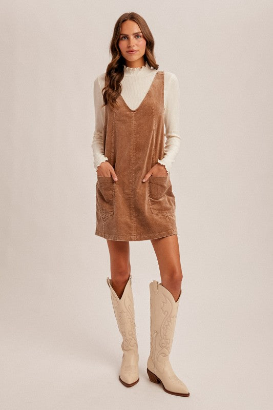 Corduroy Pinafore Dress
