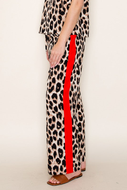 Leopard Pants Red Stripe