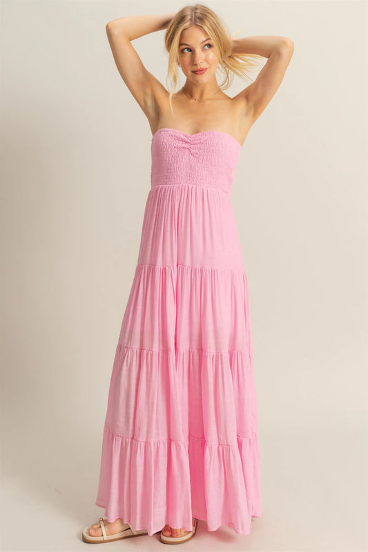 Pink Strapless Dress