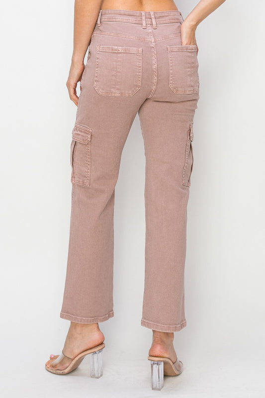 Risen Mauve High Rise Cargo Pants