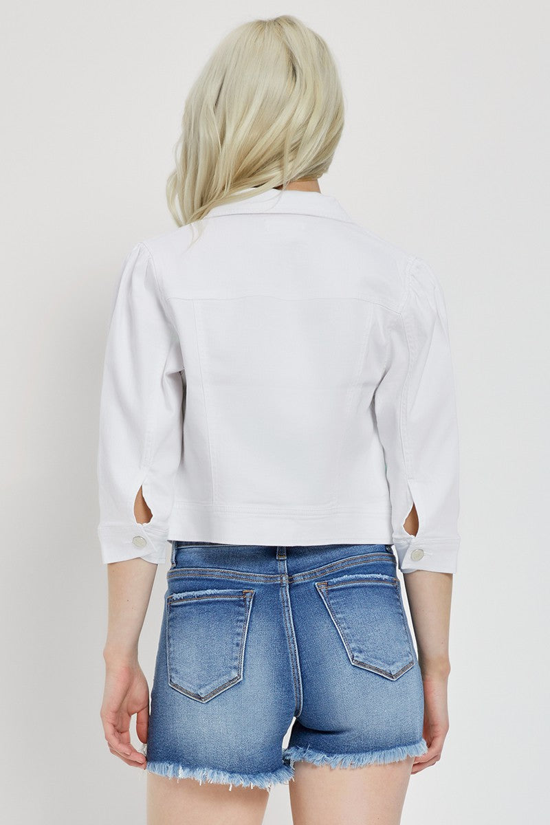 White Crop Jean Jacket